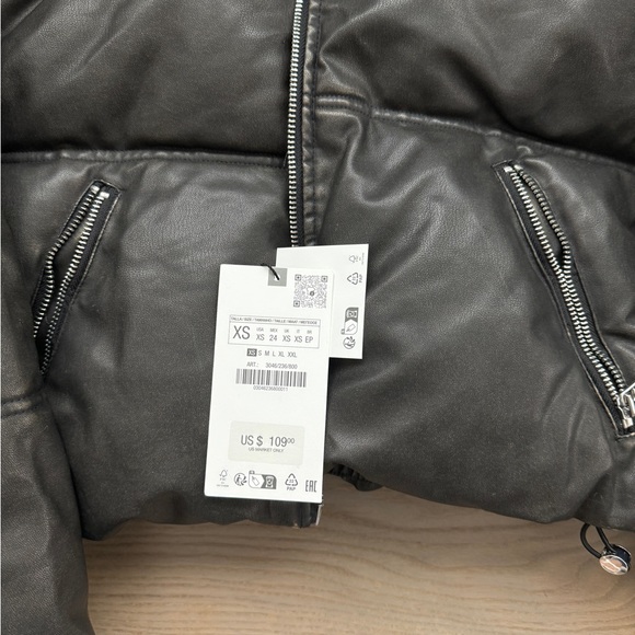 Zara Brown Quilted Distressed Faux Leather Jacket, NWT
Size: XS - Picture 3 of 3